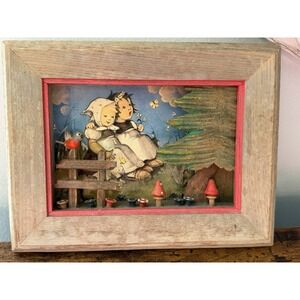 Vintage Emil Fink Verlag Shadow Box Children Bird Fence West Germany